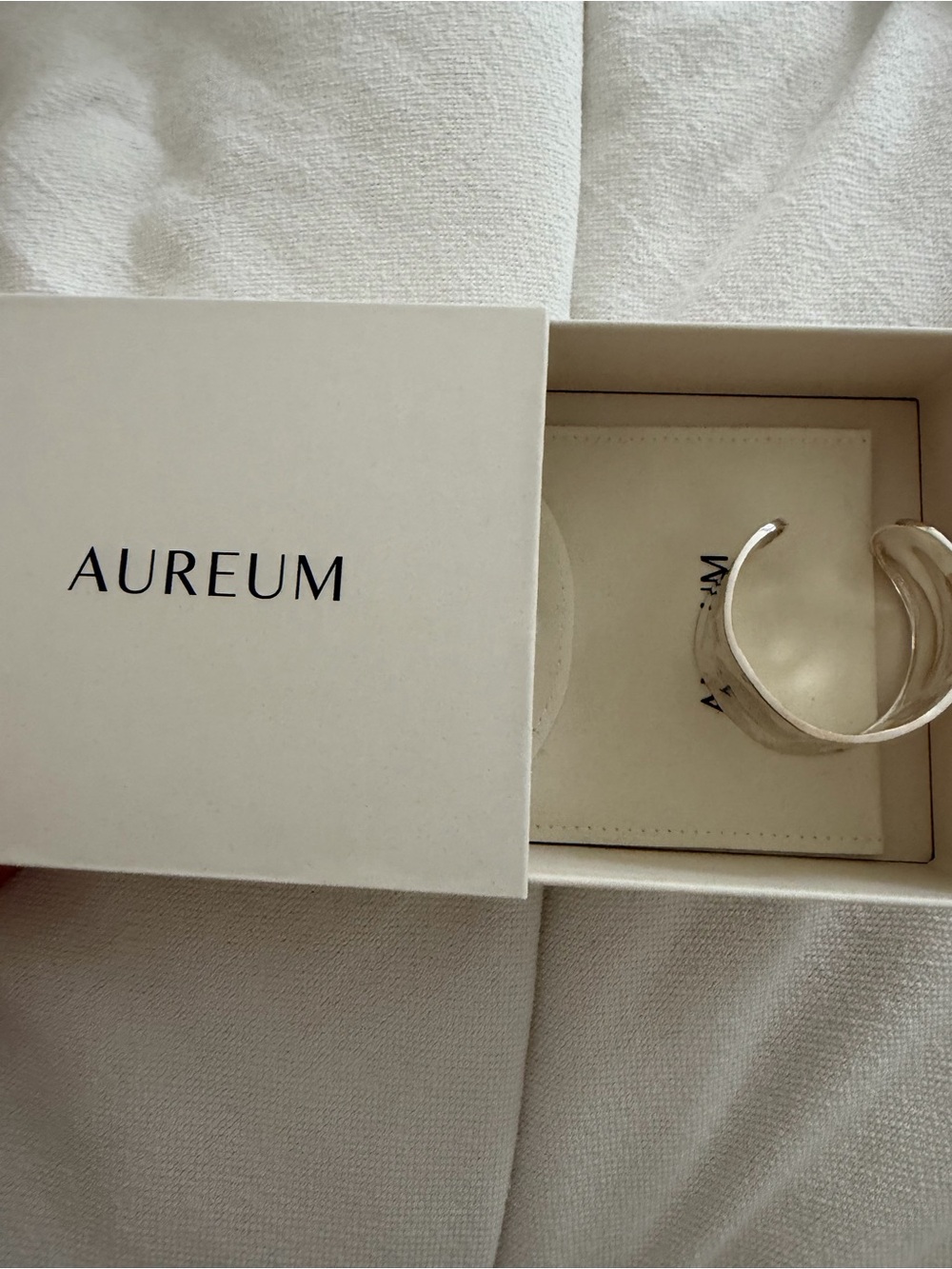 AUREUM Polished Silver Open Cuff